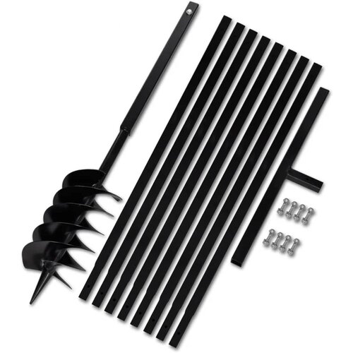 vidaXL Jeklen spiralni vrtalni sveder za zemljo z ročajem 150 mm z 9 m pod., (21366924) Cene