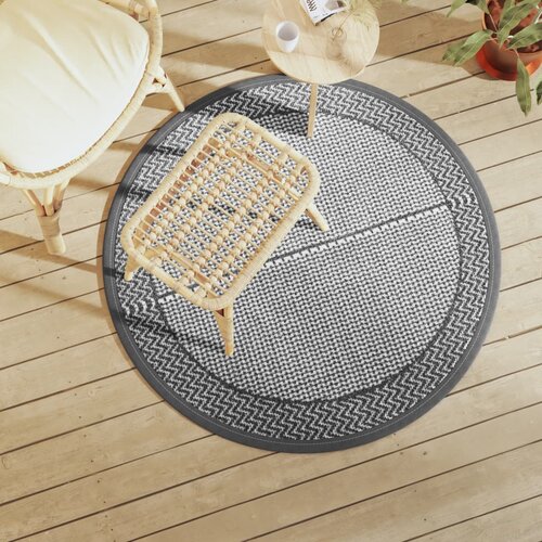 VidaXL Zunanja preproga siva &amp;Oslash;120 cm PP Slike