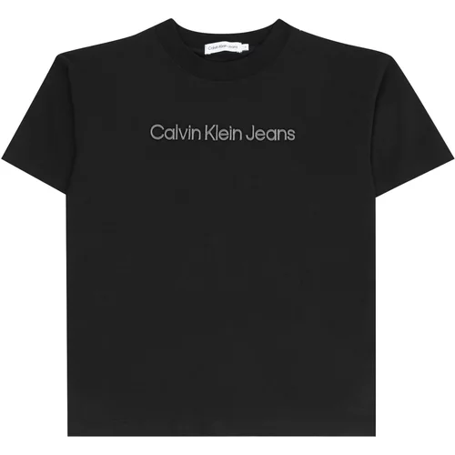 Calvin Klein Jeans Majica srebrno-siva / črna