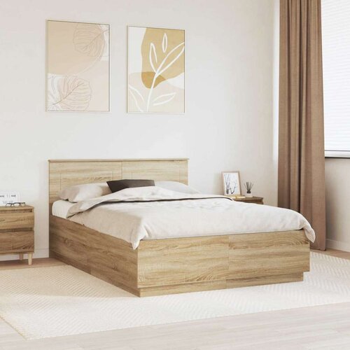  Okvir za krevet S LED lampica Sonoma hrast 140 x 190 cm - sonoma hrast 140 x 190 cm Cijene
