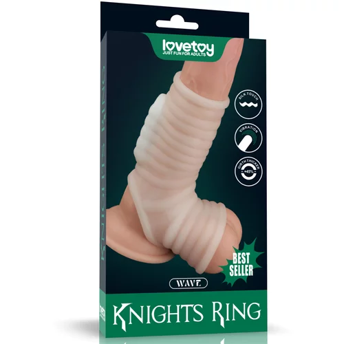 Lovetoy Vibrating Wave Knights Ring with Scrotum Sleeve