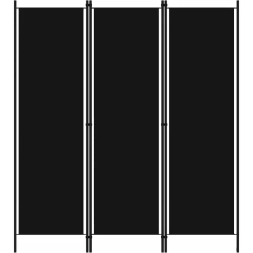 vidaXL Paravan 3-delni črn 150x180 cm