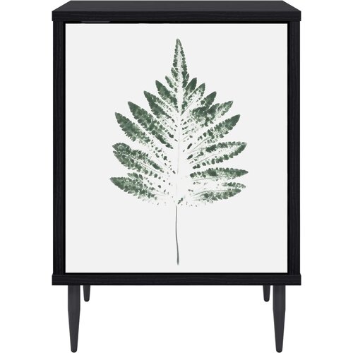  Noćni ormar HANAU Crni hrast 36 x 33 x 51 cm Konstruirano drvo Slike