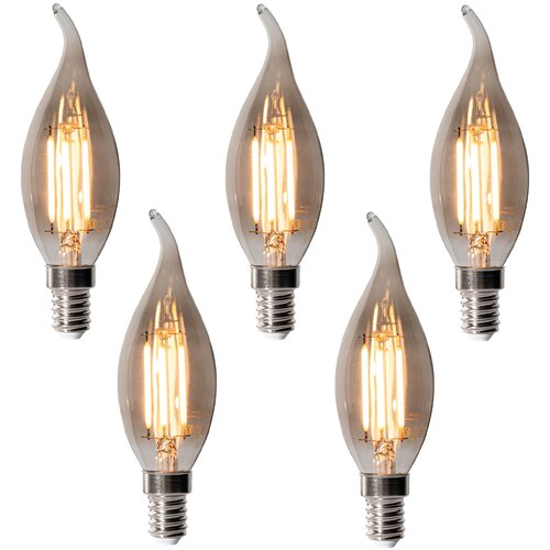 LUEDD Komplet 5 E14 zatemnitvenih LED žarnic BXS35 Smoke 4W 300 lm 2200K Slike