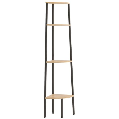  Kutna polica s 4 razine svijetlosmeđa i crna 45,5x31,5x150 cm Slike