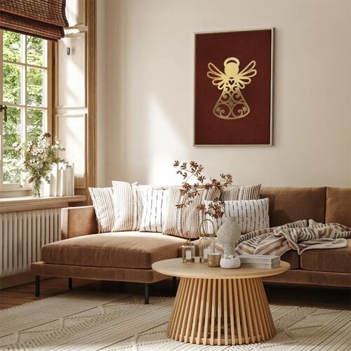 Slika - Angelic Gold (1 Part) Vertical 60x90 U prirodnom drvenom okviru Slike