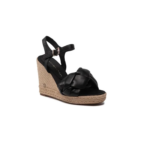 Tommy Hilfiger Espadrile Th Waves High Wedge Sandal FW0FW06671 Črna