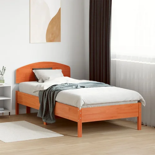 Furnova Posteljni okvir brez vzmetnice voščeno rjav 90x190 cm borovina, (21935294)