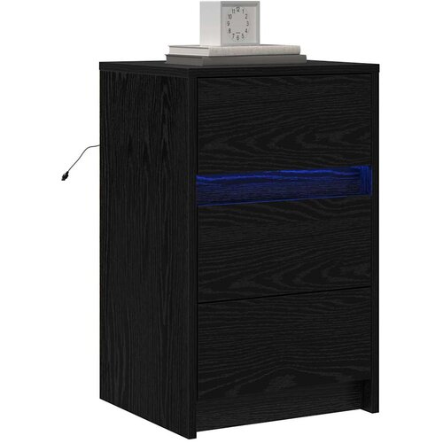  Noćni ormar Crni hrast 38 x 34 x 61 cm Konstruirano drvo Slike