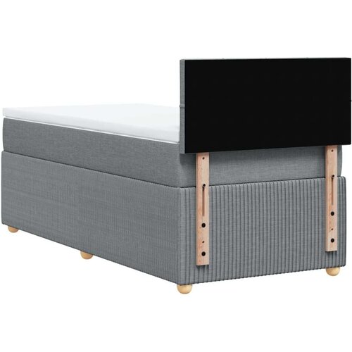 VidaXL Box spring krevet s madracem svjetlosivi 90x190 cm od tkanine Slike