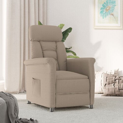 vidaXL Naslonjač Taupe Mikrofibre (100% poliester), Metal, Šperploča, Pjena Cijene