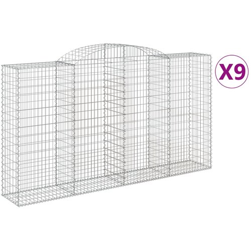  Lučne gabionske ko&amp;scaron;are 9 kom 300x50x160/180cm pocinčano željezo Slike