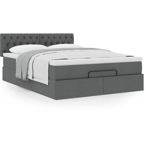 vidaXL Otomanska postelja z vzmetnico siv 140x190 cm blago Cene