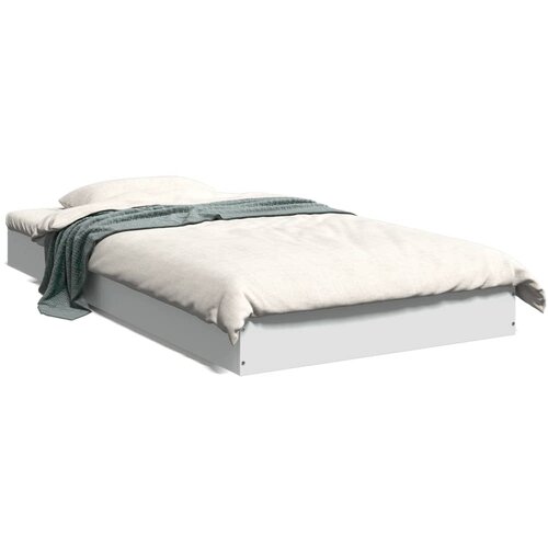VidaXL Posteljni okvir bel 100x200 cm inženirski les Slike