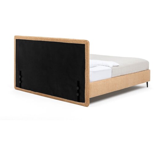 Bonami Selection Tapecirani bračni krevet s madracem/letvičastim okvirom 180x200 cm u boji senfa Noira Slim - Slike