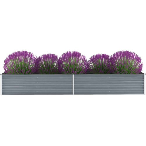 VidaXL Visoka greda iz pocinkanega jekla 320x80x45 cm sive barve Slike