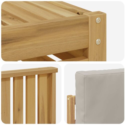  Set vanjskih sofa 7 kom. Bijela i svjetlosiva Poliester 59 x 59 x 37 cm Slike