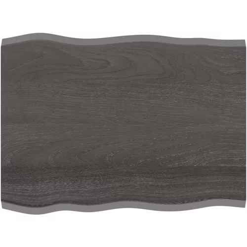 vidaXL Mizna plošča temno siva 80x60x2 cm obdelana trdna hrastovina
