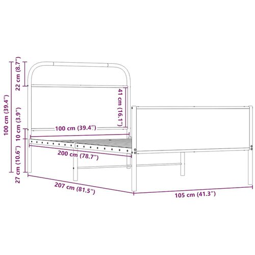 VidaXL Okvir kreveta bez madraca boja hrasta sonome 100x200 cm drveni Slike