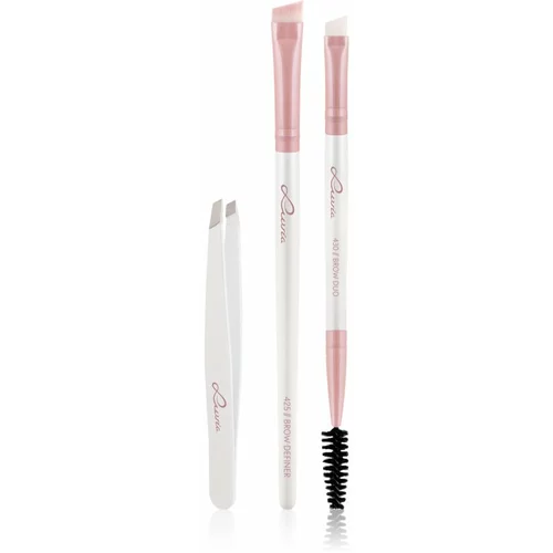 Luvia Cosmetics Prime Vegan Brow Kit set za oblikovanje obrva Candy (Pearl White / Rose) 3 kom