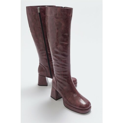 LuviShoes Noote Claret Red Print Women's Boots Cene