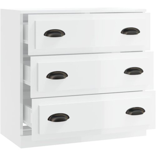 Komoda sjajna bijela 70x35,5x67,5 cm od konstruiranog drva Slike
