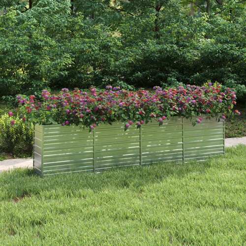 VidaXL Visoka greda 320x40x77 cm pocinkano jeklo srebrna Slike