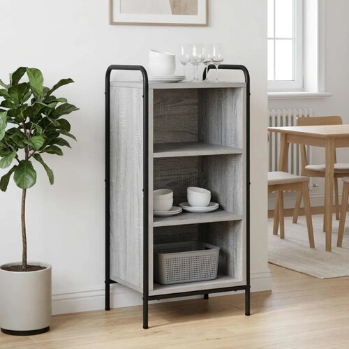  Kreveta Siva Sonoma 97 x 33 x 81 cm Konstruirano drvo - Siva Sonoma s 2 police 73 x 33 x 81 cm Slike