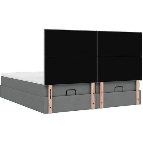 VidaXL otomanski okvir kreveta s madracima tamnosivi 200x200cm tkanine Slike