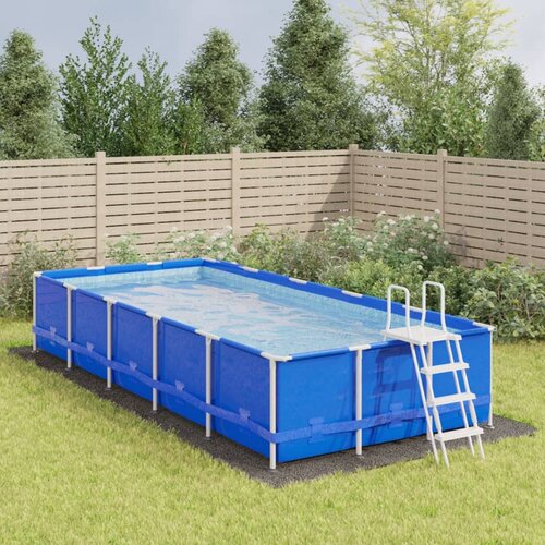VidaXL Platno za tlo ispod bazena svjetlosivo 750x370 cm poliesterska Slike