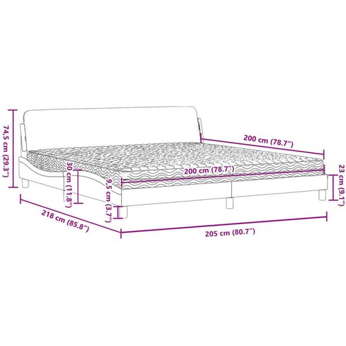 VidaXL Krevet s madracem crni 200x200 cm od umjetne kože Slike