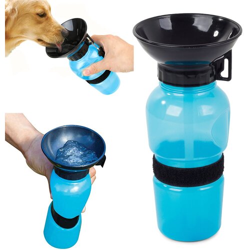 Prenosni bidon z lijakom za pse 500ml Cene
