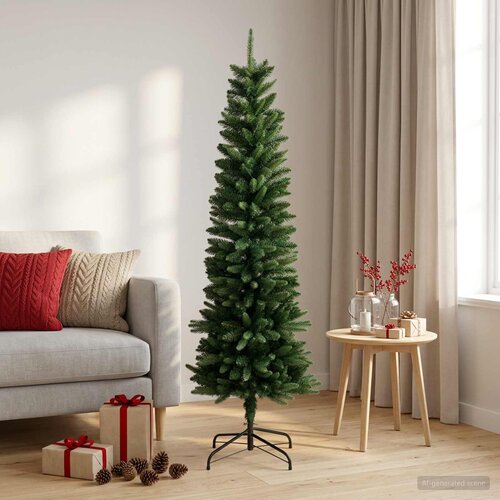  Artificial Slim Christmas Tree 120 cm PE i PVC Zelena Cijene