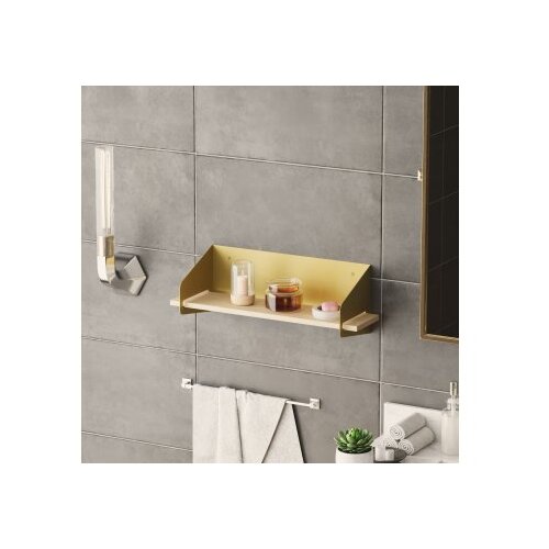 Hanah home Zidna polica s dugim krakom, 60x20x19 cm, zlatna boja Cene