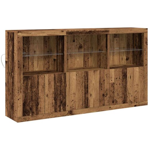  Sideboard sa LED svjetlima Staro drvo 181.5x37x100 cm Inženjersko drvo Cijene