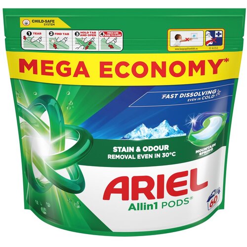 Ariel Gel Kapsule Mountain Spring 60 Kom / XXL Slike