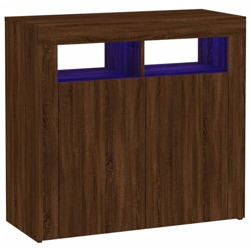 Maison Chic Komoda - Predalnik z LED lučkami rjavi hrast 80x35x75 cm, (21718840) Slike