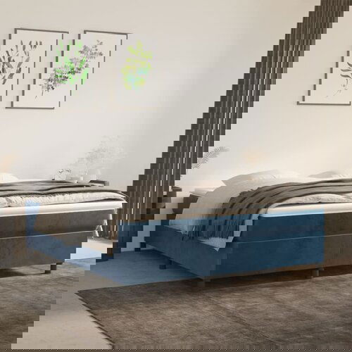 vidaXL Krevet s oprugama i madracem tamnoplavi 160x200 cm baršunasti Cijene