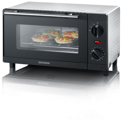 Severin TO2052 Minibackofen 800 Watt schwarz-silber, 9 Liter Slike