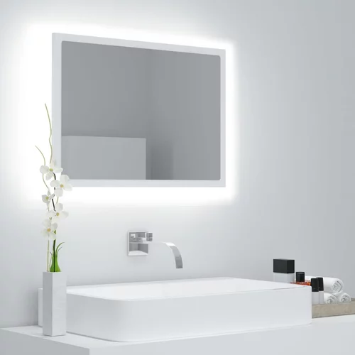vidaXL LED kopalniško ogledalo belo 60x8,5x37 cm akril, (20580149)