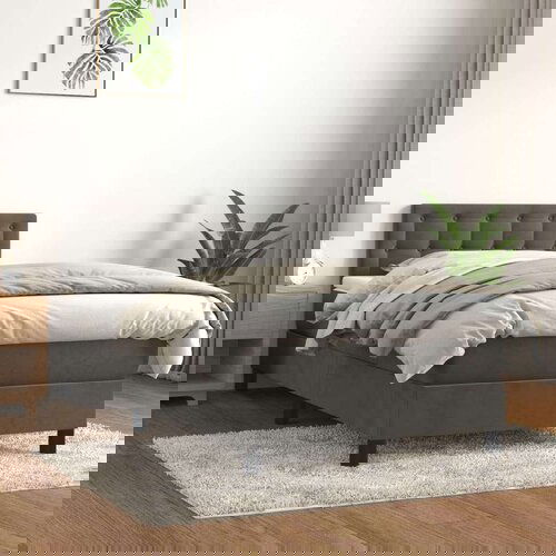 Box spring krevet s madracem tamnosivi 90x190 cm baršunasti Cijene