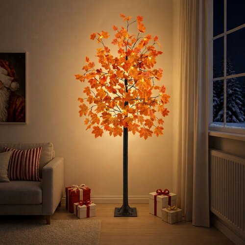  LED božićno drvce javor Smeđa 210 cm Plastika 144 LED lampica Cijene