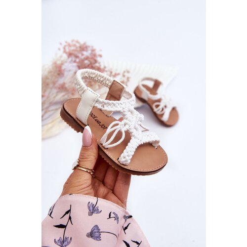 Boto Children's Braided Slip-on Sandals White Tracy Cene