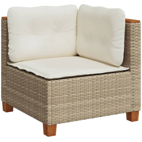  10-dijelni set vrtnih sofa s jastucima bež od poliratana 63.5 x 63.5 x 62 cm Slike