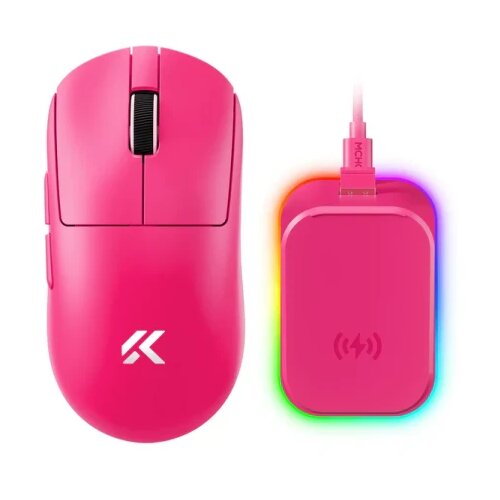 MCHOSE bežični gaming mi&scaron; A7 V2 ultra plus rose red /paw 3950/8K hz/omron mechanical Cene