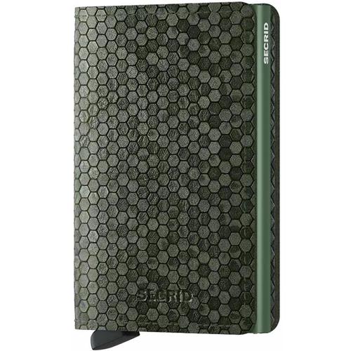 Secrid Usnjena denarnica Slimwallet Hexagon Green zelena barva