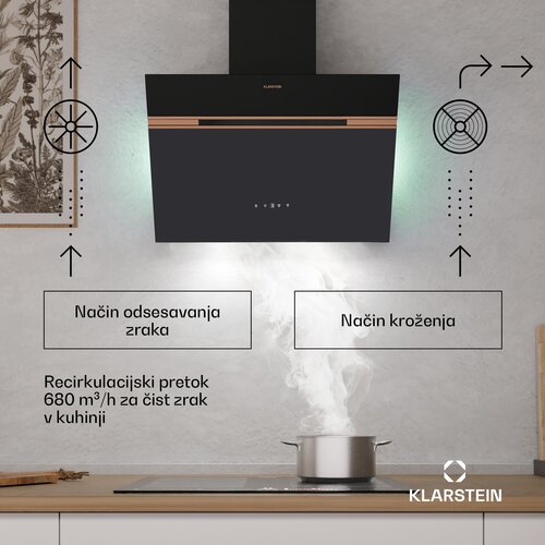 Klarstein Alina napa za odsesavanje | 60 cm | 680 m&amp;sup3;/h | Tiha | EEK A++ Slike