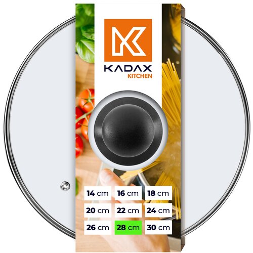 KADAX stekleni pokrov 28 cm univerzalni toplotno odporen pokrov za lonce in ponev, (5000355995) Slike