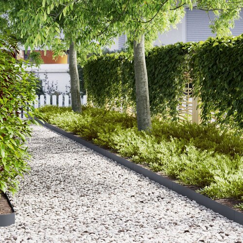 VidaXL Antracit Plastika 100 x 0.5 x 15 cm Izdržljiva Ograda za vrt Slike