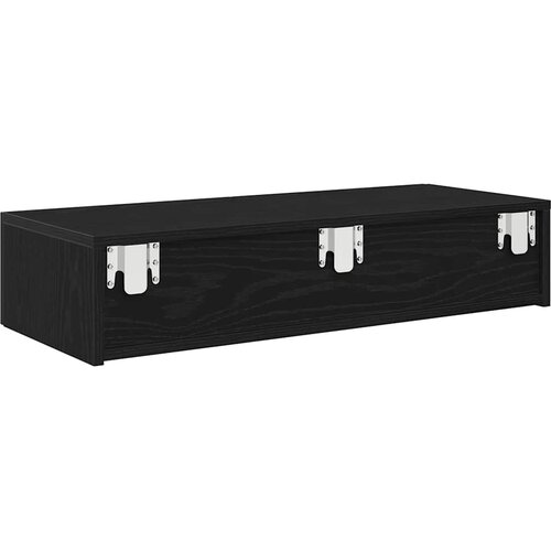  Zidna polica s ladicama crna 80x33x17 cm izrađeno drvo Slike